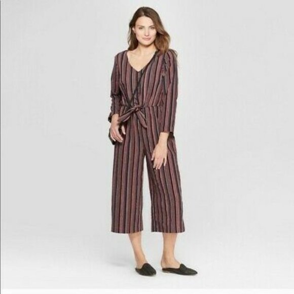 Universal Thread Pants - Universal Thread striped cropped jumpsuit sz M